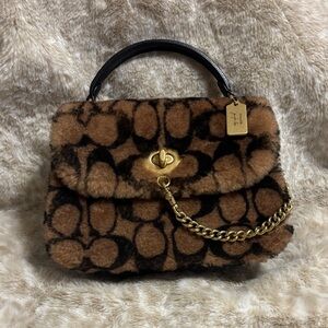 Coach Jennifer Lopez Marlie Top Handle Satchel Signature Shearling